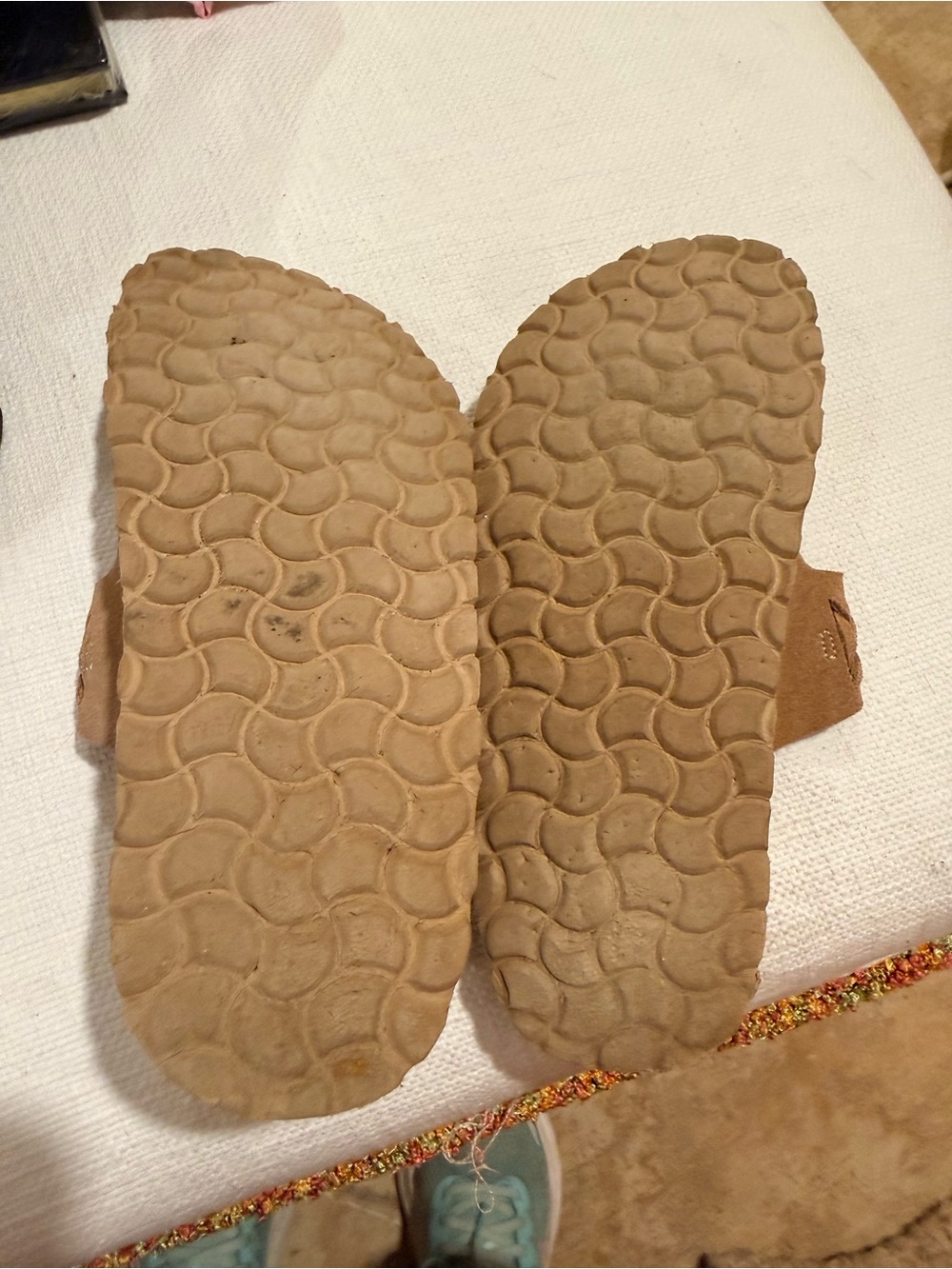 Wilt Genuine Leather Women's Suede Braided Slide Sandals in Tan - Picture 5 of 5